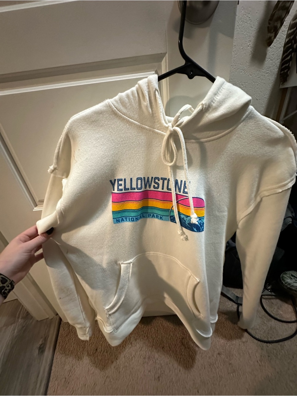 Yellowstone National Park Cream Pullover Hoodie